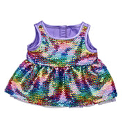 Regenbogen-Flip-Paillettenkleid