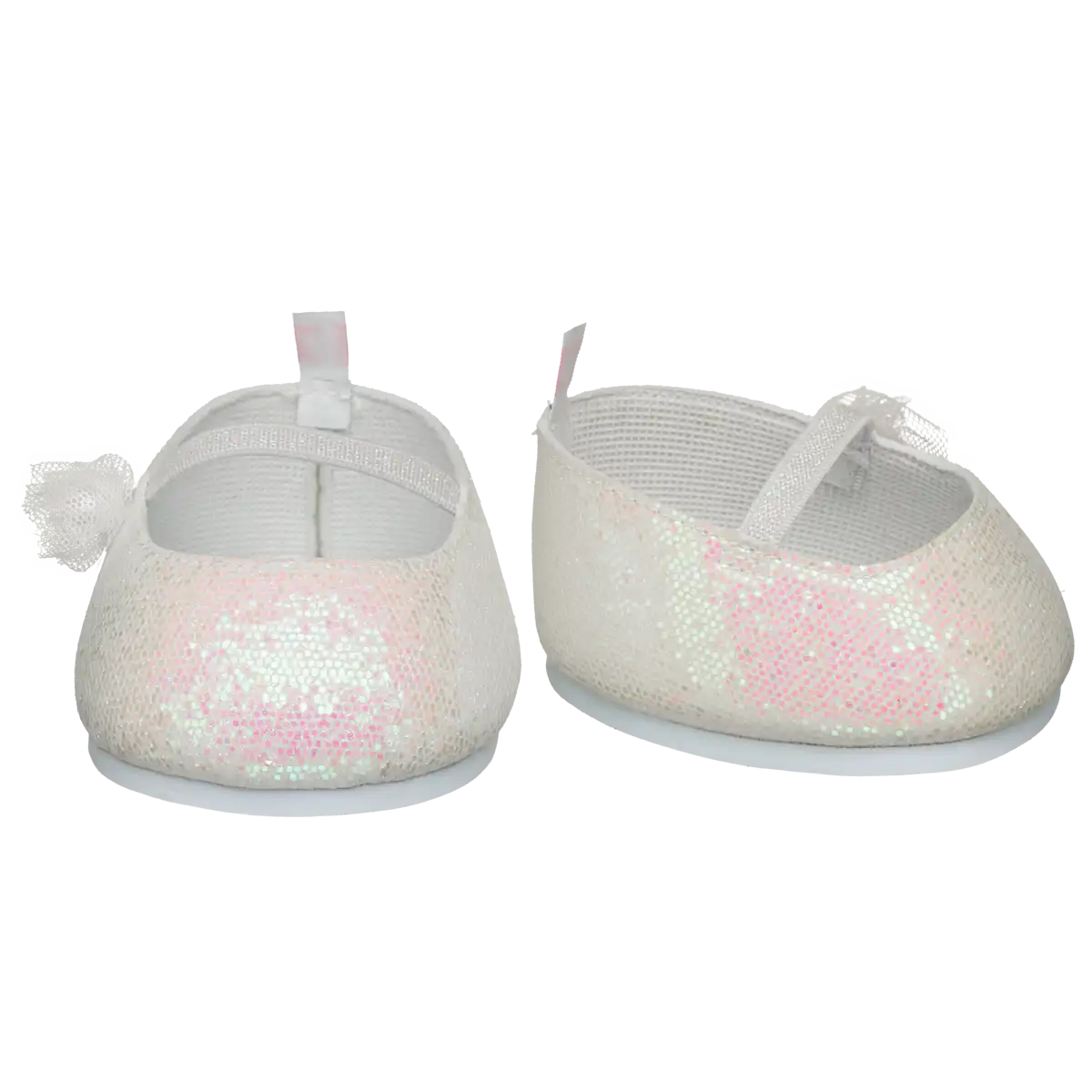 Weiße Glitzer-Ballerinas