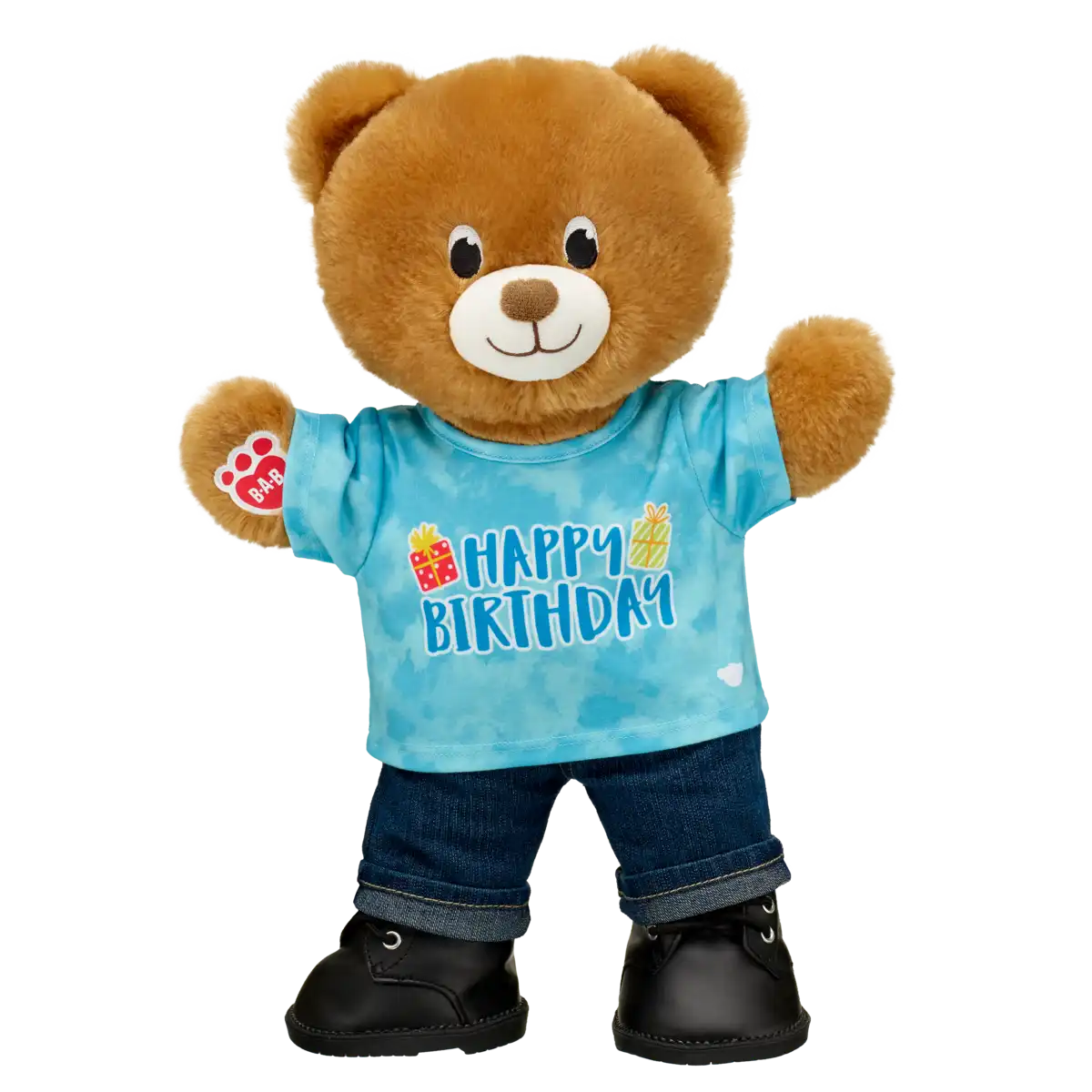 Blaues T-Shirt mit "Happy Birthday"