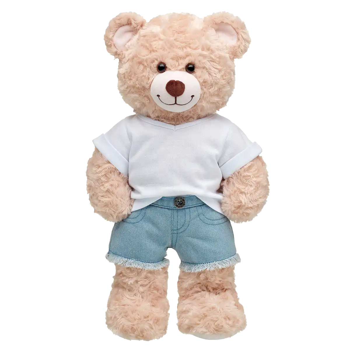 Denim-Shorts mit Fransen