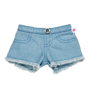 Denim-Shorts mit Fransen