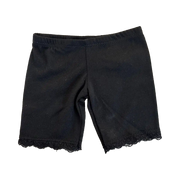 Schwarze Leggings mit Spitze