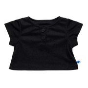 Schwarzes Henley-T-Shirt