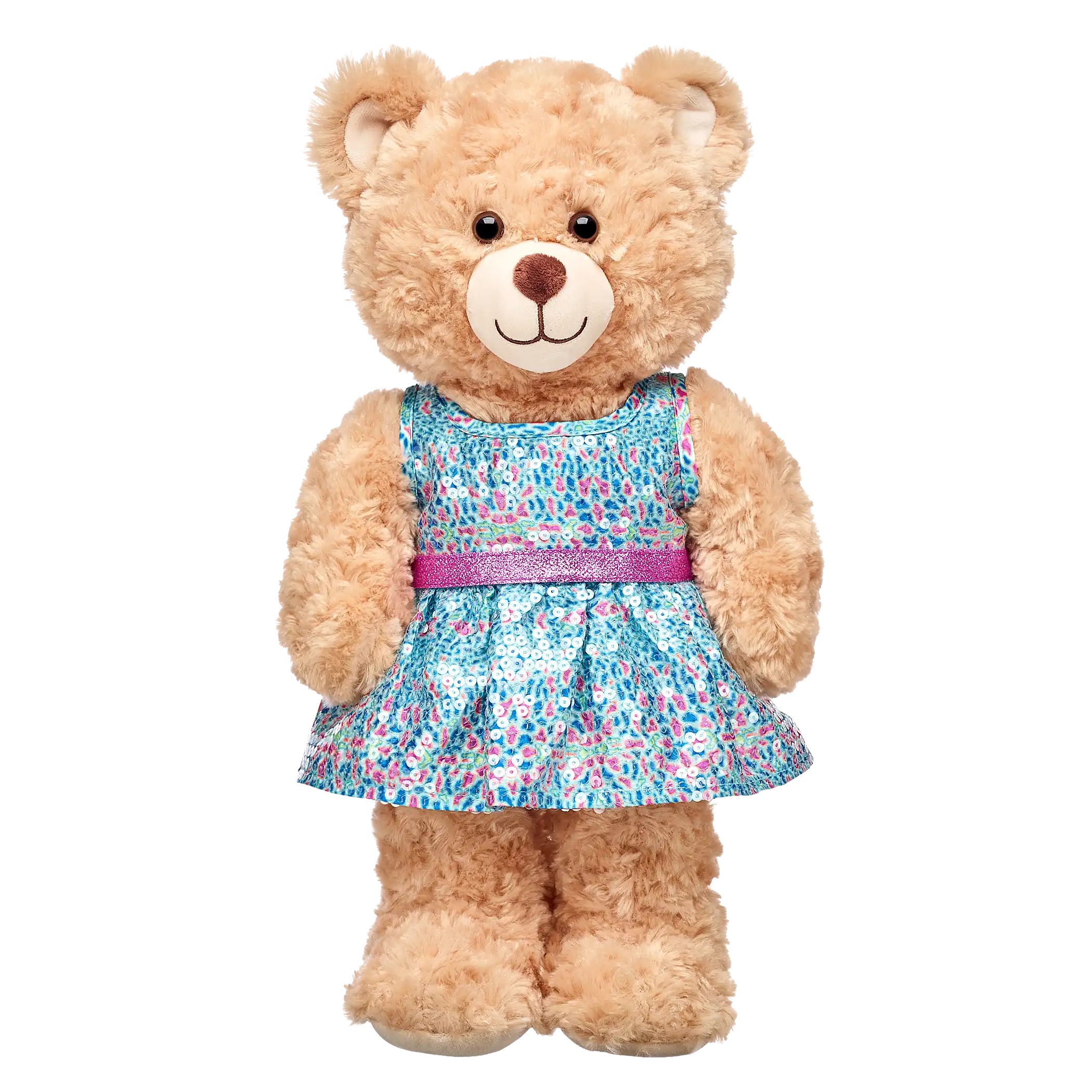 Türkis/pink Paillettenkleid
