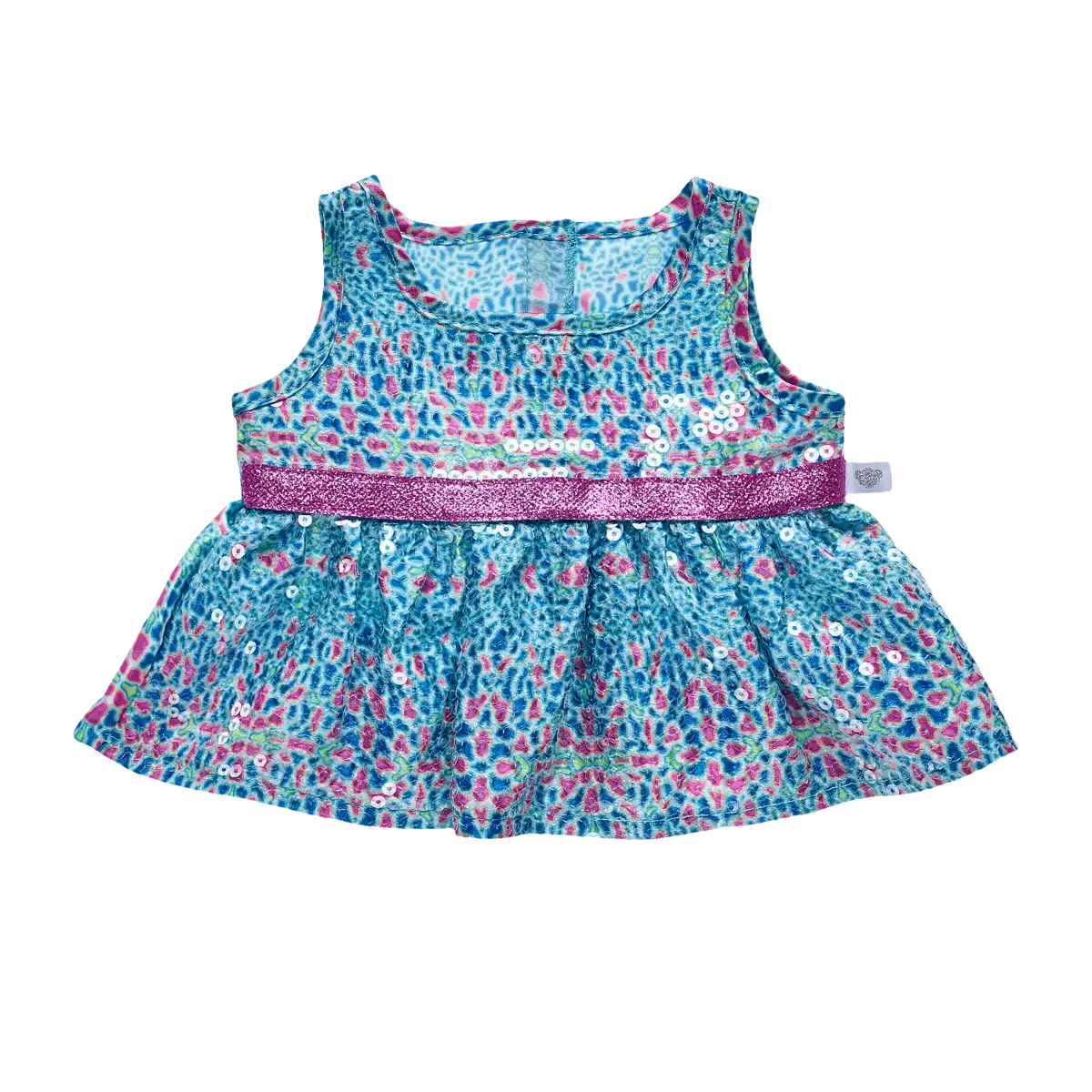 Türkis/pink Paillettenkleid