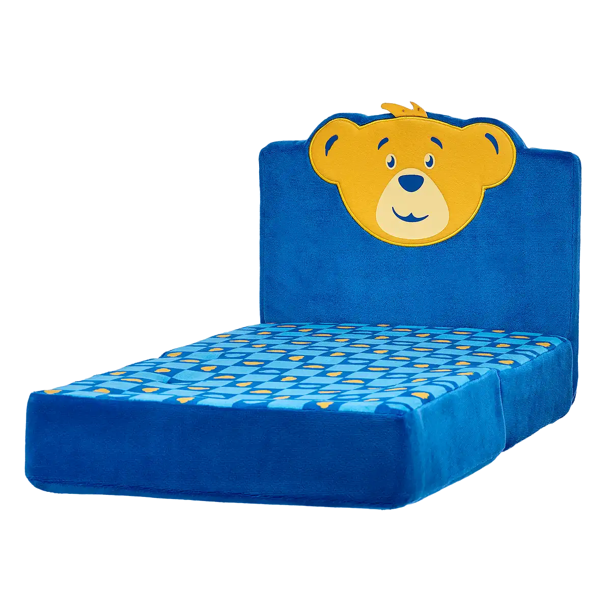Blå sofa-seng