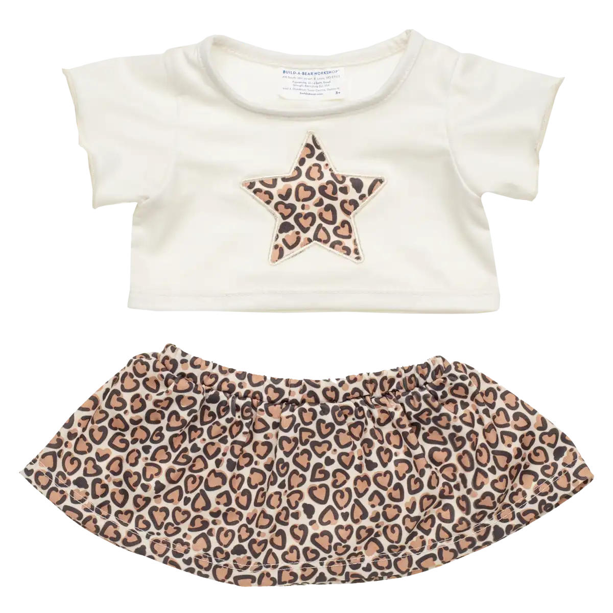 Leopard sæt med t-shirt og nederdel
