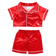 Roter Satinpyjama