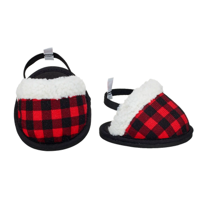 Rote karierte Slippers