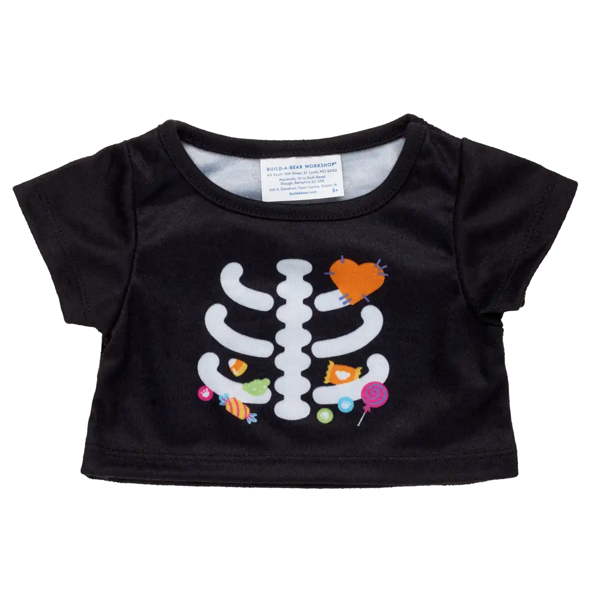 Sort t-shirt m. skelet